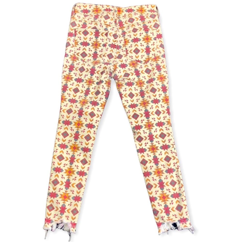 Free People Cream & Rust Patterned High-Rise Jeggings - Picture 7 of 14